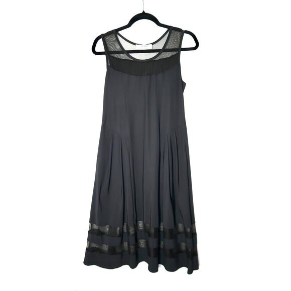 A. Marsi Heaven Black Mesh Panel Dress Medium Made in Italy $300 - Picture 2 of 9